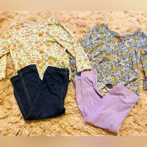 Set of (2) complete 18 month outfits for baby girl